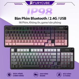 Bàn Phím Không Dây Bluetooth 2.4G FURYCUBE IP98 PRO, Có Dây USB, Không ồn, game/văn phòng, LED RGB
