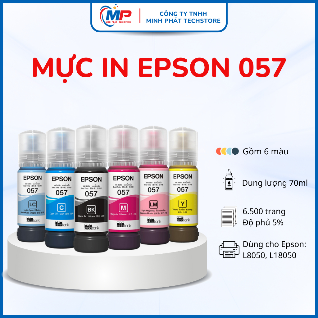 Mực In Epson 057 Mực In Đẹp, Sắc Nét, Bền Màu Cho Epson L8050 L18050