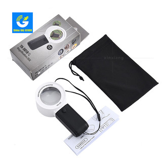 Kính lúp có đèn led phóng to 5x 2 thấu kính