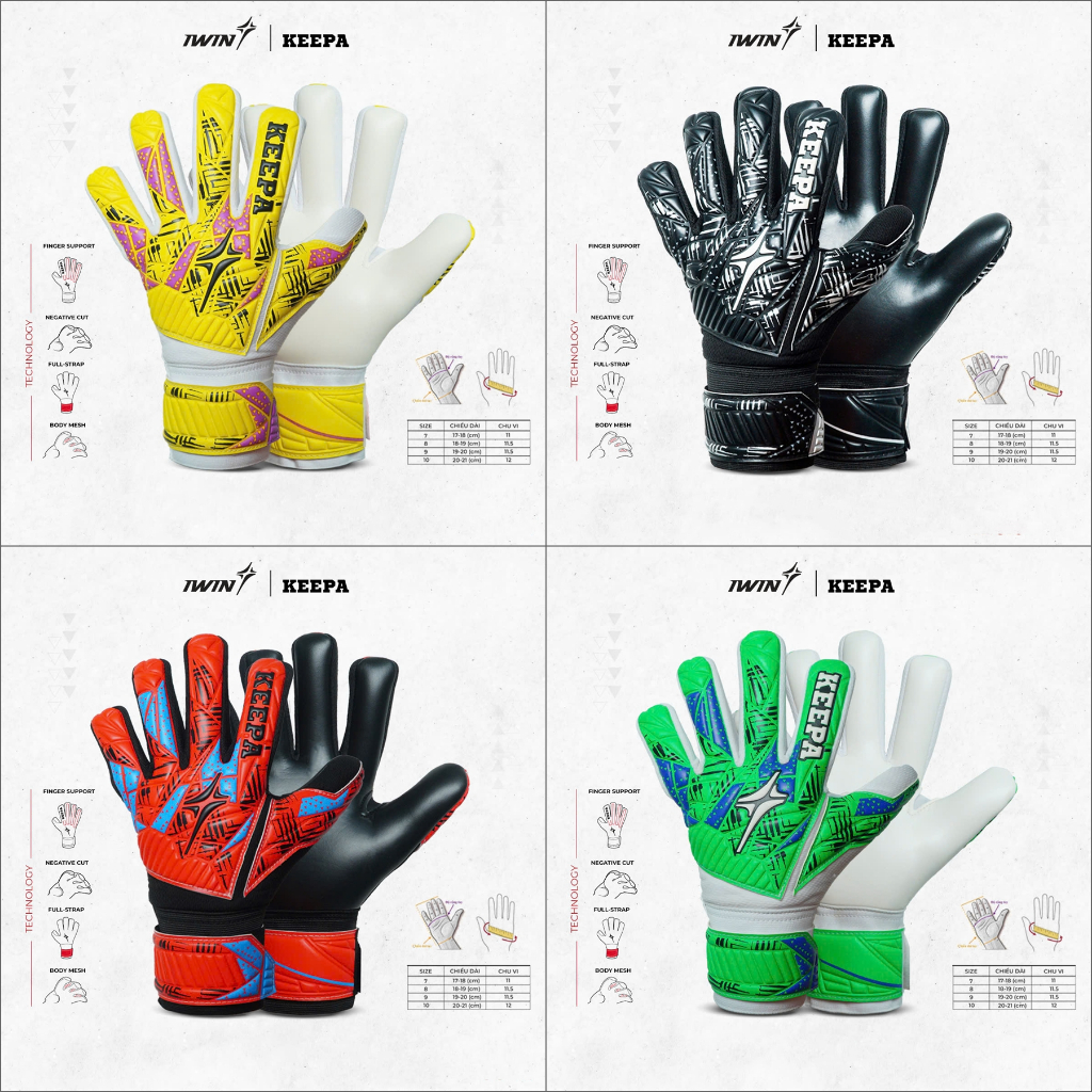 Găng Tay Thủ Môn iWin Keepa A04 - Găng GK Có Xương Dính Bóng