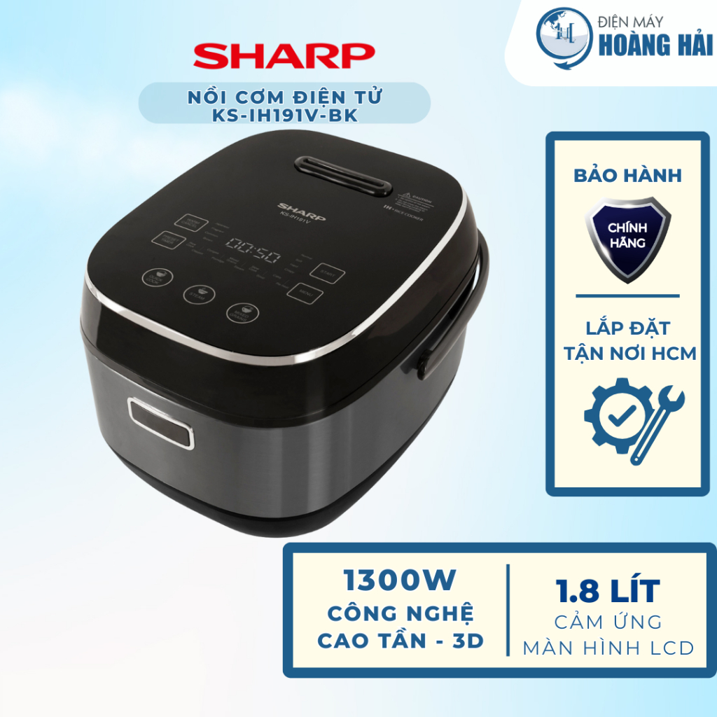 KS-IH191V-BK | Nồi cơm cao tần Sharp 1.8 lít KS-IH191V-BK - Chính Hãng