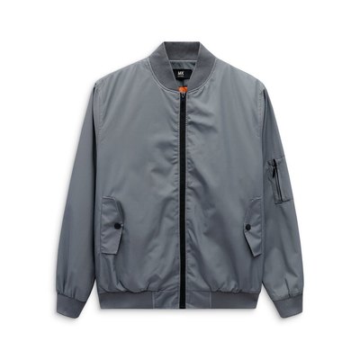Áo Khoác Nam Bomber Empo màu Xám MK CLEVER Chất liệu vải Gió trần bông, cản gió giữ nhiệt tốt, form dáng trẻ trung