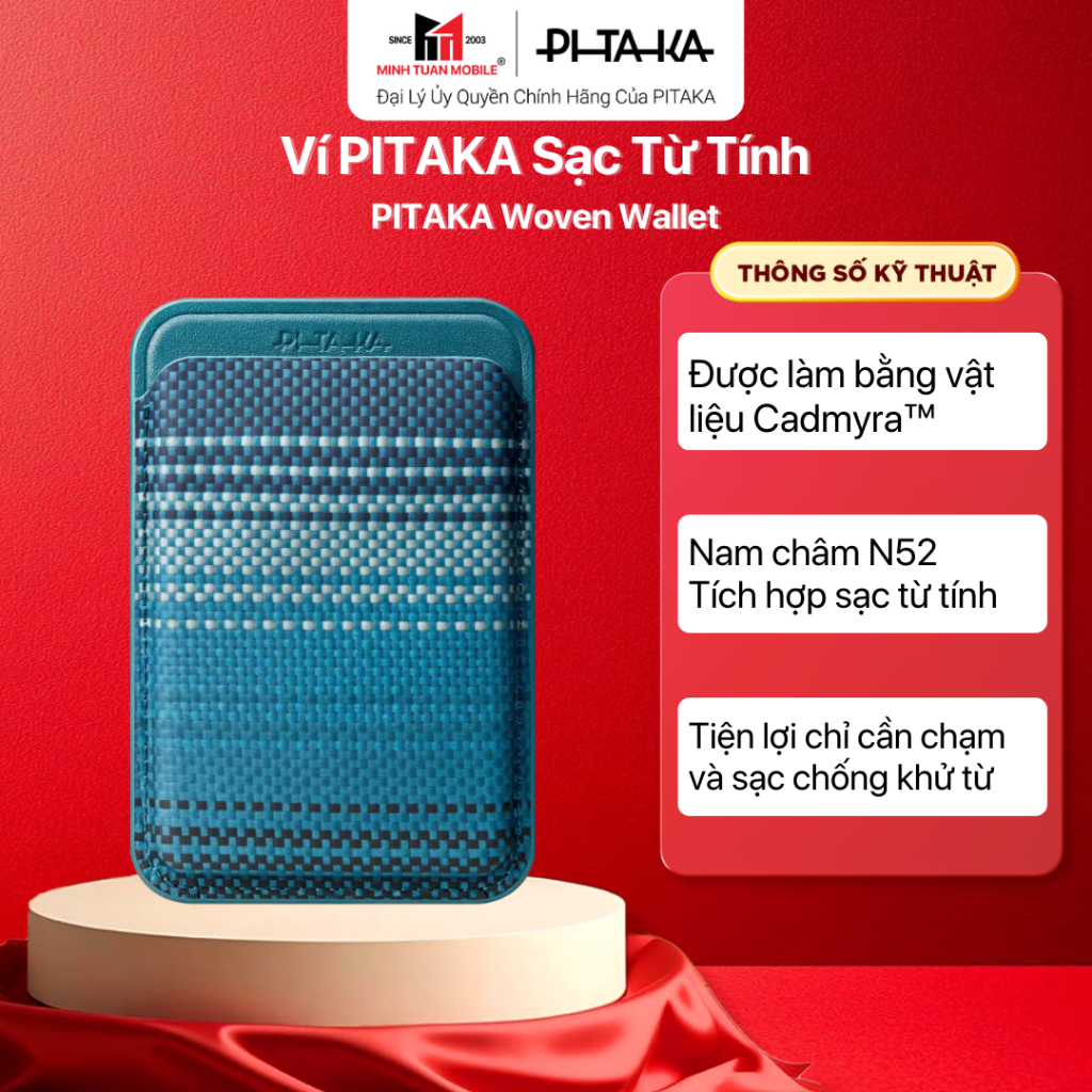 Ví Điện thoại Sạc Từ Tính PITAKA Woven Wallet Chính Hãng