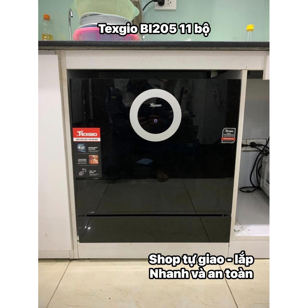 Máy Rửa Bát 11 bộ Texgio TG–BI205, Sấy Khô Khí Nóng Diệt Khuẩn 99,999% Siêu Sạch, Hàng Chính Hãng