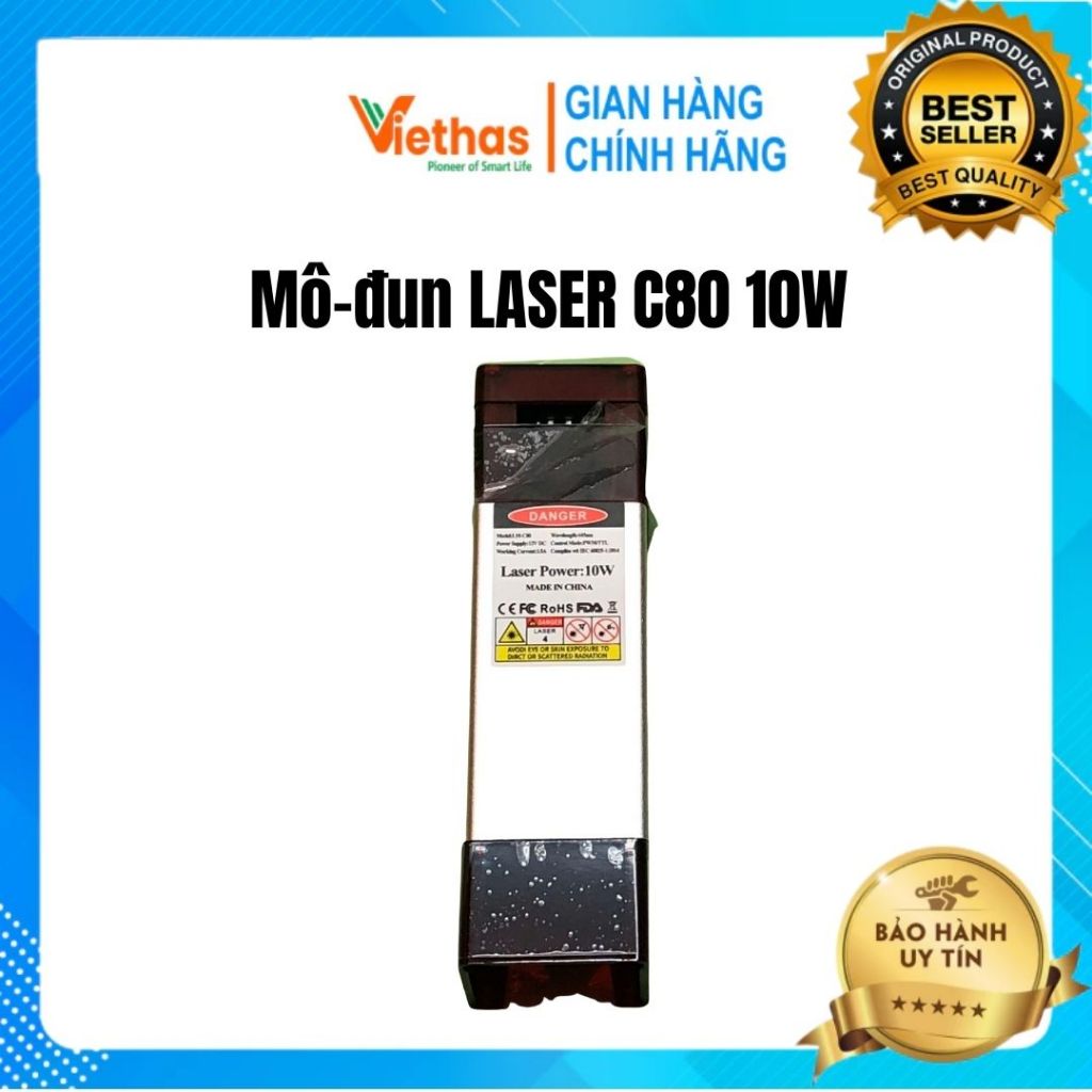 Mô-đun Laser C80 Hỗ Trợ Khí Nén Air Assist 10W – Khắc Cắt CNC, Tương Thích Máy Laser & CNC