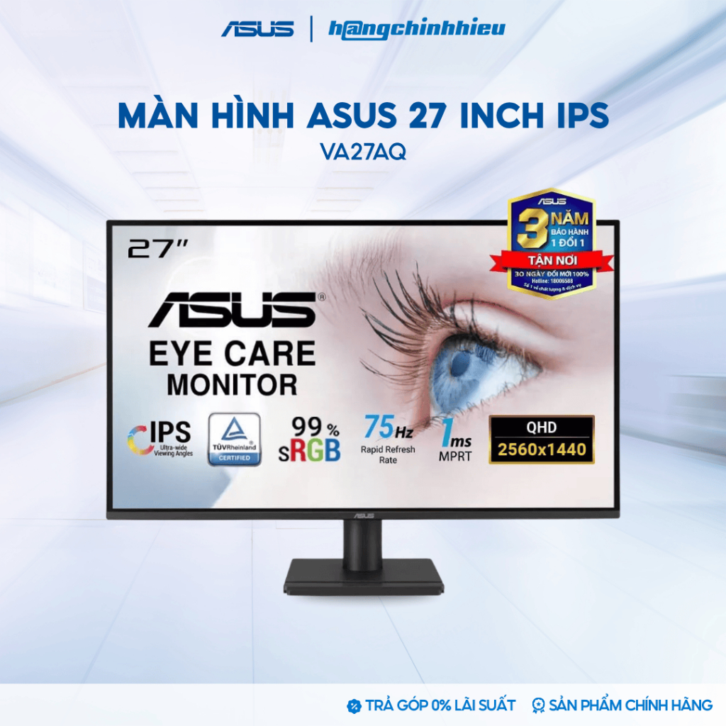 Màn hình văn phòng ASUS VA27AQ 27 inch IPS 2K QHD 75Hz