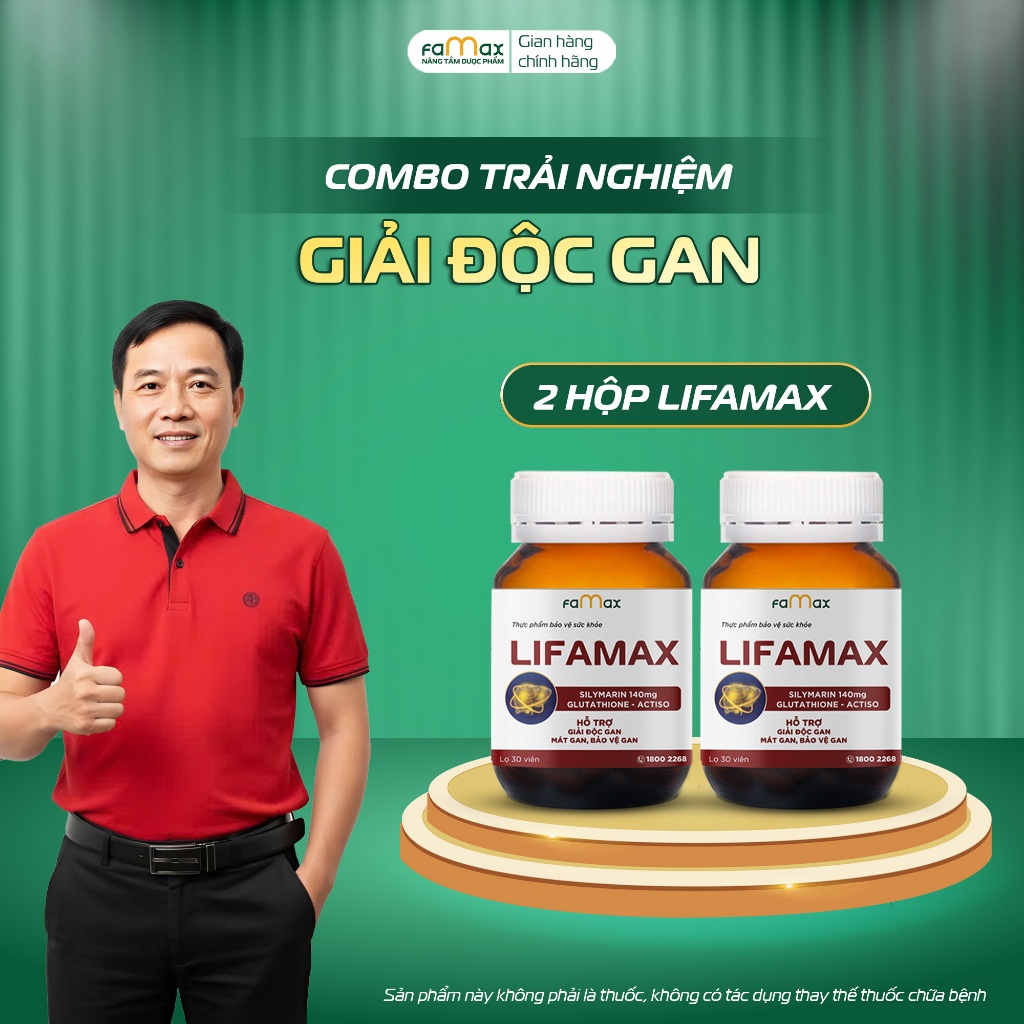 Giải độc gan Lifamax (Famax) - Combo 2 bảo vệ gan tiết kiệm chi phí (hộp 30 viên)