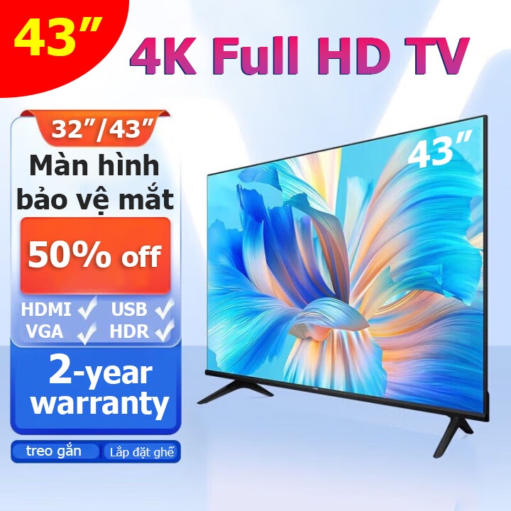 TV thông minh 32 inch 43 inch Smart TV 4K UHD HDR+TV HDMI/VGA/DP Bảo hành 1 năm