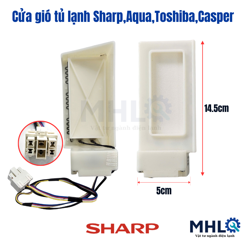damper cửa gió tủ lạnh sharp chính hãng,damper tủ lạnh aqua toshiba,cửa gió tủ lạnh casper,chia gió 