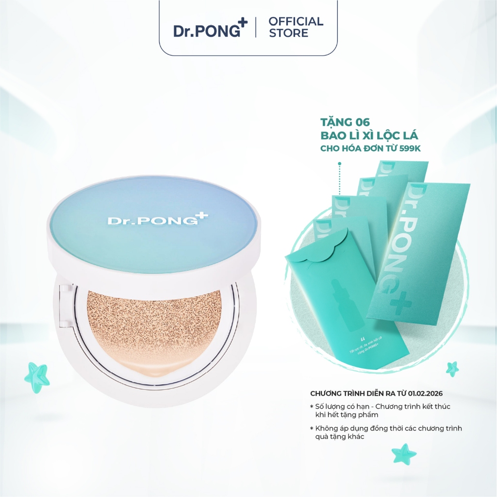 Phấn nước dành cho da dầu mụn Dr.PONG Acne Ace Longwear Cushion 15g