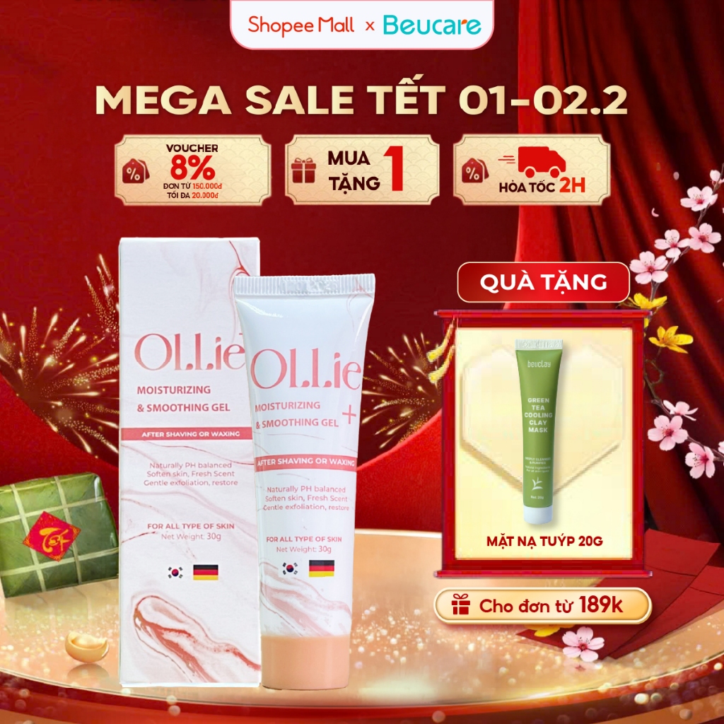 Kem dưỡng da Ollie sau tẩy lông làm dịu da, mềm mịn và làm chậm quá trình mọc lông chiết xuất thiên 