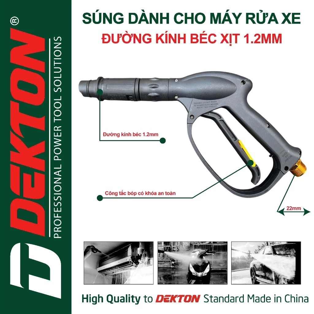 Piston Phun Xịt, Rửa Xe Dekon Dùng Cho Máy Rửa Xe Mini - Piston 12mm, 14mm - Ren Nối Dây 22mm