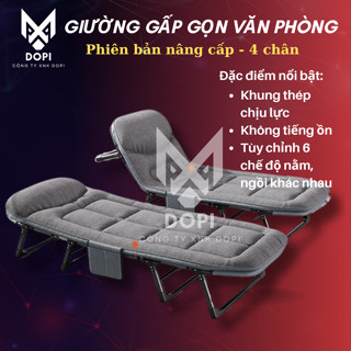 [Kích thước 2M - 4 chân] Giường ngủ cá nhân gấp gọn | Giường ngủ văn phòng nâng hạ đầu 6 cấp độ