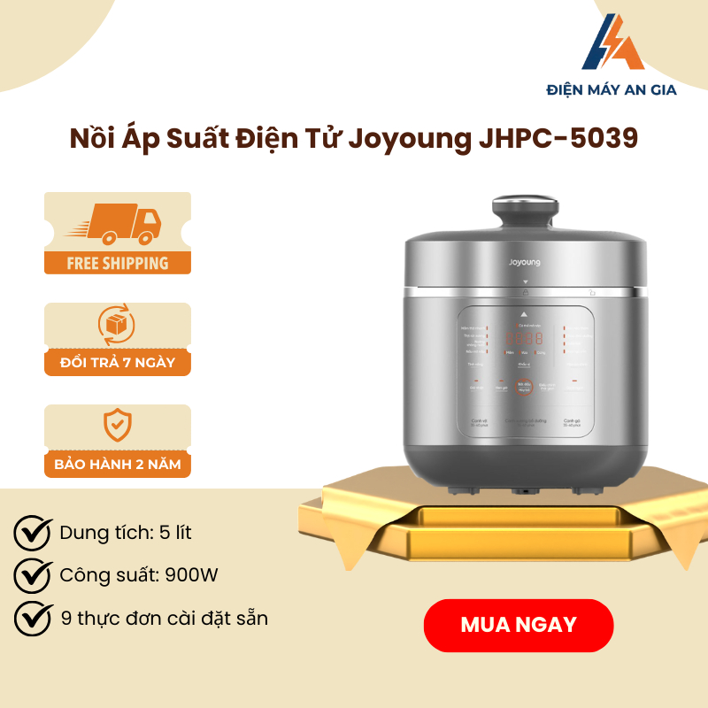 Nồi Cơm Áp Suất Joyoung JHPC-5039 – Dung Tích 5L – 9 Thực Đơn Cài Đặt Sẵn – PEB