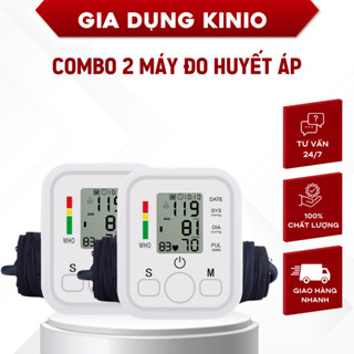 Combo 2 Máy Đo Huyết Áp Điện Tử Bắp Tay Tích Hợp Giọng Nói Tiếng Việt KINIO
