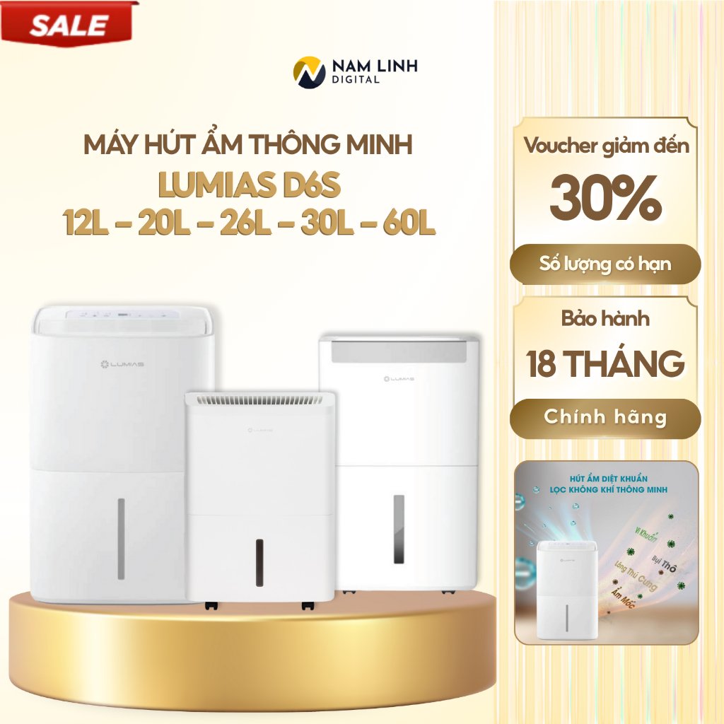 Máy hút ẩm thông minh Lumias D6S-12L/20L/26L/30L/60L - Kết nối thông minh qua app MiHome | BigBuy360 - bigbuy360.vn