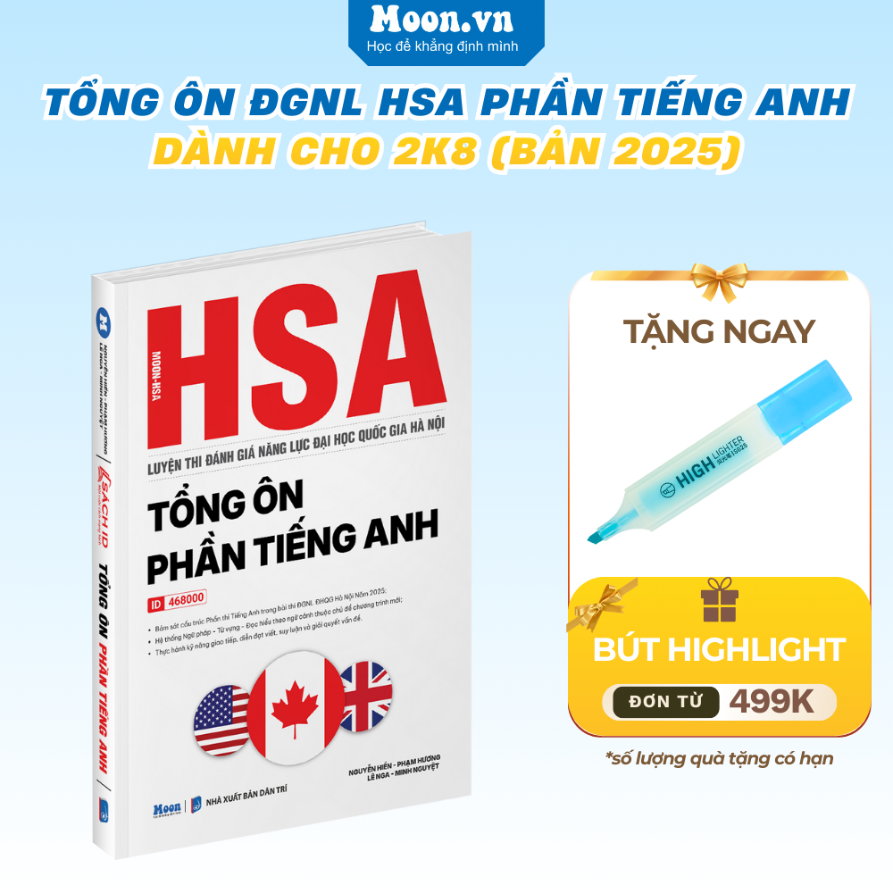 Sách - Ôn Thi Đánh Giá Năng Lực HSA Môn Tiếng Anh Đại Học Quốc Gia Hà Nội