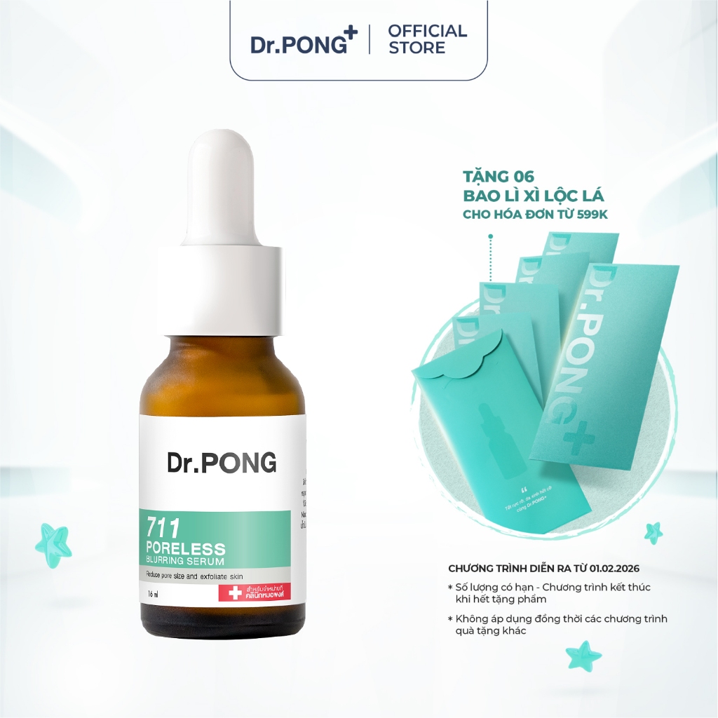Serum thu nhỏ lỗ chân lông Dr.PONG 711 Poreless Blurring 16ml