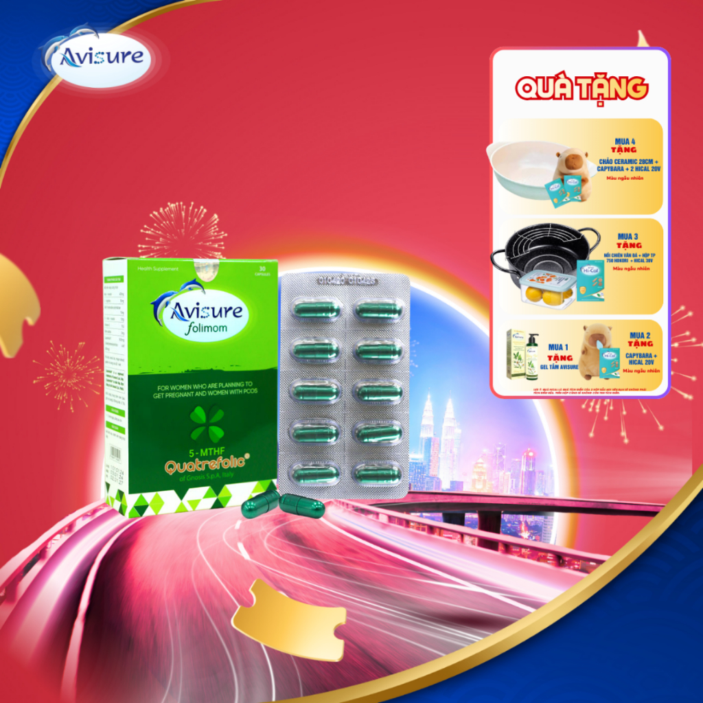 Bổ trứng đều kinh tăng khả năng thụ thai tự nhiên Avisure Folimom