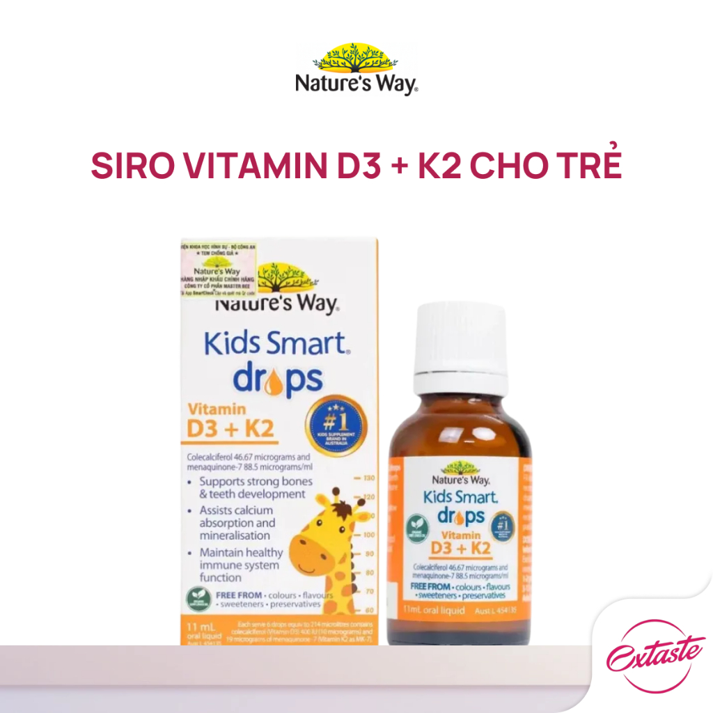 Vitamin D3k2 Organic Nature's Way, D3K2 cho trẻ sơ sinh thành phần hoa hướng dương Organic 11ml