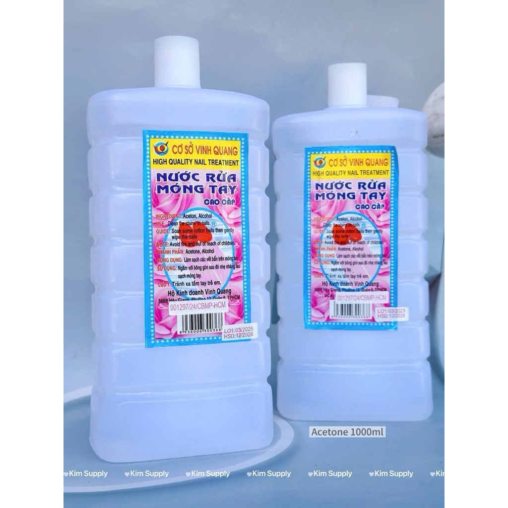 Acetone Nước rửa móng tay 125ml, 500ml