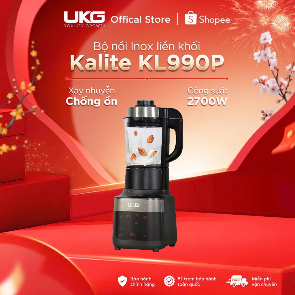 Máy Làm Sữa Hạt KALITE KL990P 14 Chức Năng  Lưỡi Xay Nhuyễn Chống Ồn Công Suất 2700W