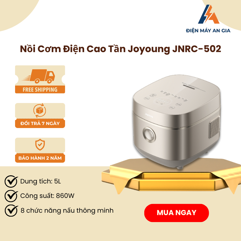 Nồi Cơm Điện Tử Joyoung JNRC-502 – Chống Dính Tự Nhiên – 8 Chức Năng Nấu Thông Minh – PEB