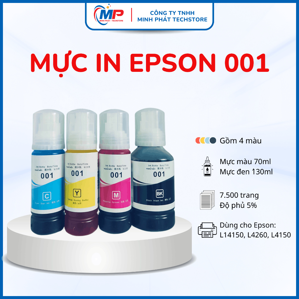 Mực Máy In Epson 001 Dùng Cho Máy In L4150/ L4160/ L6160/ L6170/ L6190