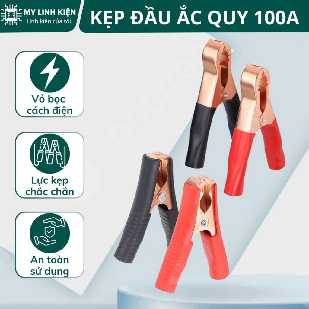 Kẹp bình ắc quy bằng đồng 100A đỏ đen chất lượng cao