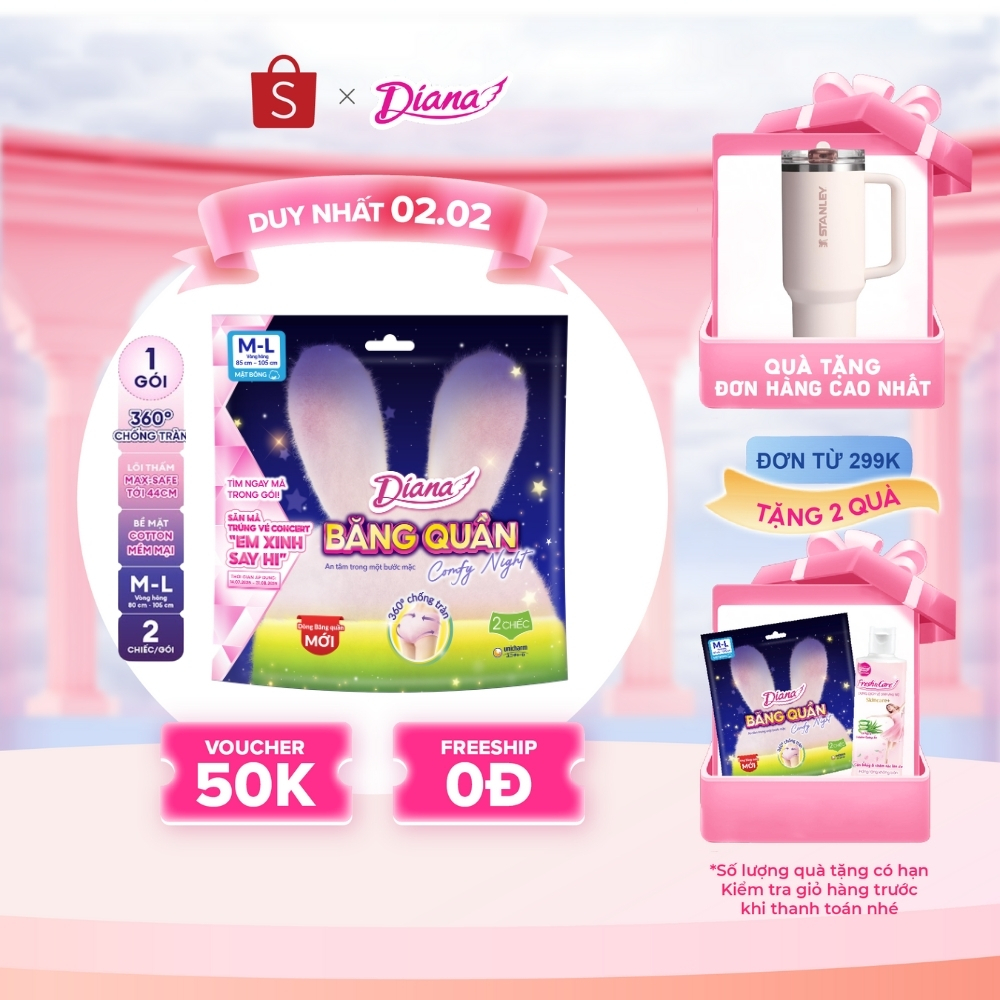 Băng quần Diana Comfy Night size ML 2 miếng [EXSH]