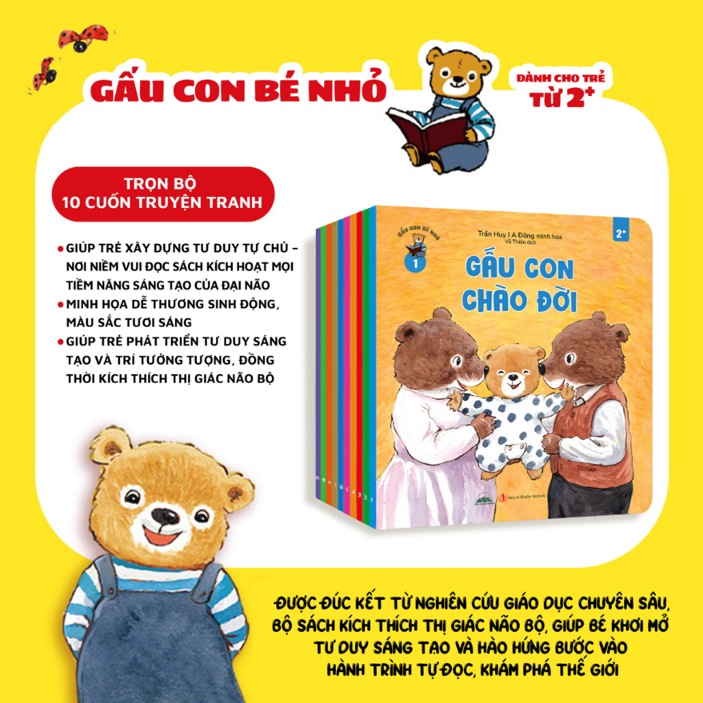 Sách - Combo 10 Cuốn Gấu Con Bé Nhỏ - Dành Cho Bé Từ 2 tuổi