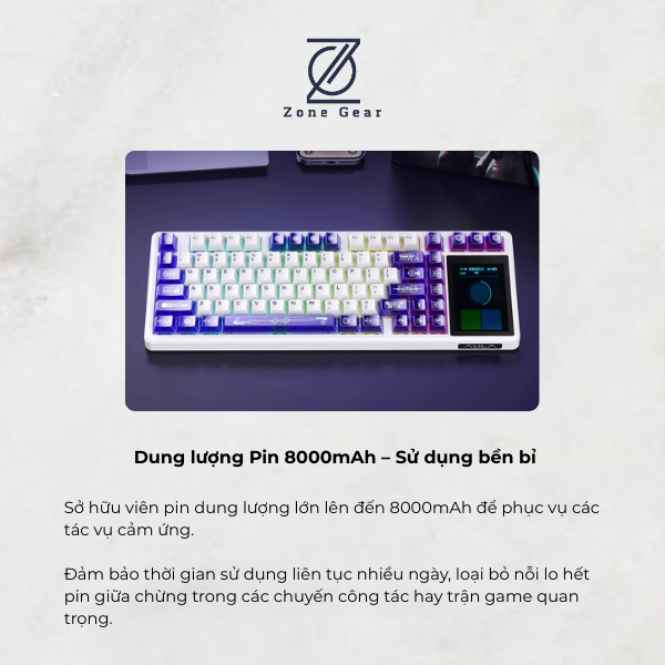 Bàn phím cơ Aula L99 - Bàn phím không dây led RGB, 3 mode kết nối, Màn hình cảm ứng thông minh cho văn phòng | BigBuy360 - bigbuy360.vn