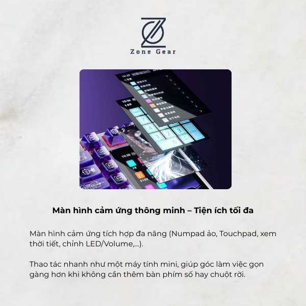 Bàn phím cơ Aula L99 - Bàn phím không dây led RGB, 3 mode kết nối, Màn hình cảm ứng thông minh cho văn phòng | BigBuy360 - bigbuy360.vn