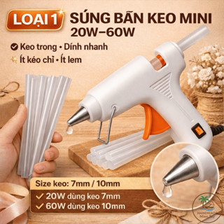 Combo Súng Bắn Keo Tặng 5 Keo Nến Trong Suốt Loại 1 – Nhỏ Gọn Bền, An Toàn,Siêu Dính Handmade DIY