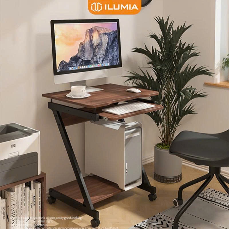 Bàn làm việc có bánh xe di động thông minh khung sắt hộp chắc chắn thương hiệu ILUMIA - GM220