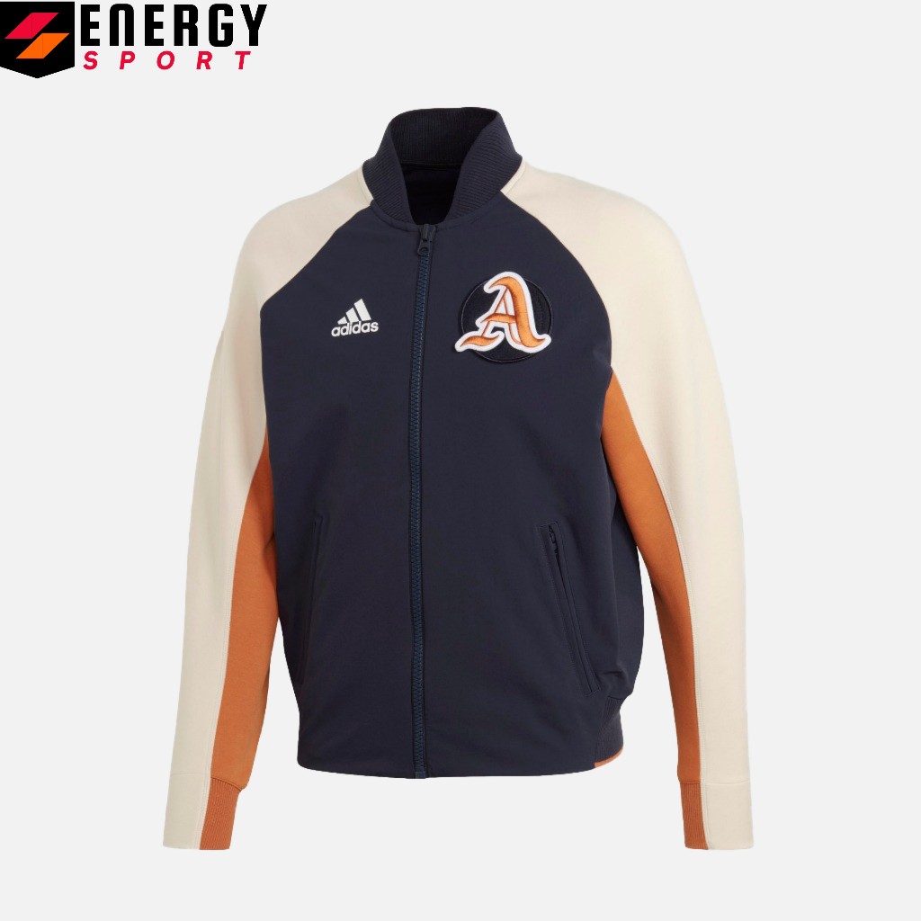 Áo Khoác Bomber Thể Thao Unisex Adidas VRCT Jacket Kem/Navy - DX8408