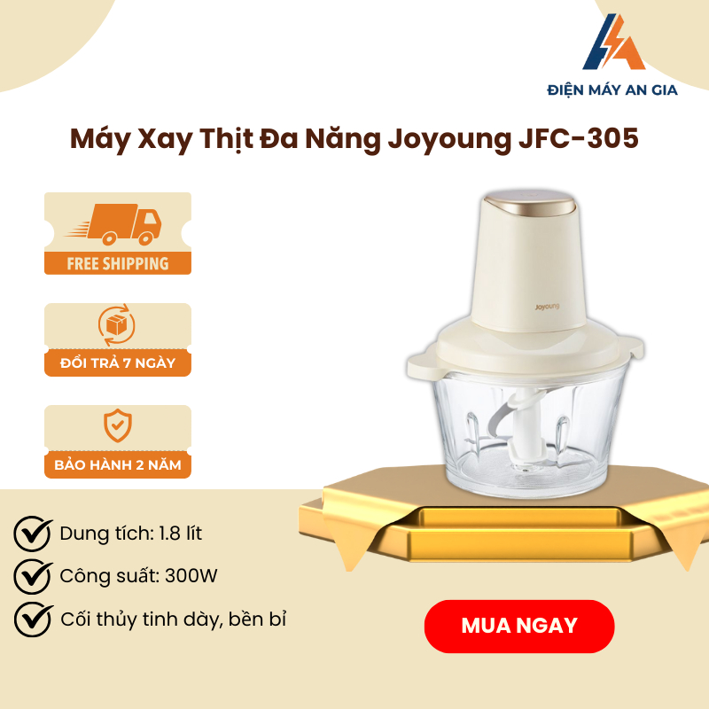Máy Xay Thực Phẩm Joyoung JFC-305 – Dung Tích 1.8L – Cối Xay 6 Đường Gân, Xay Nhuyễn Mọi Hướng – PEB