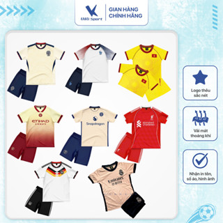 Bộ quần áo bóng đá trẻ em thun lạnh cao cấp từ 10kg đến 45kg, mềm mịn, mặc hè thoải mái SV11 | ViKi Sport