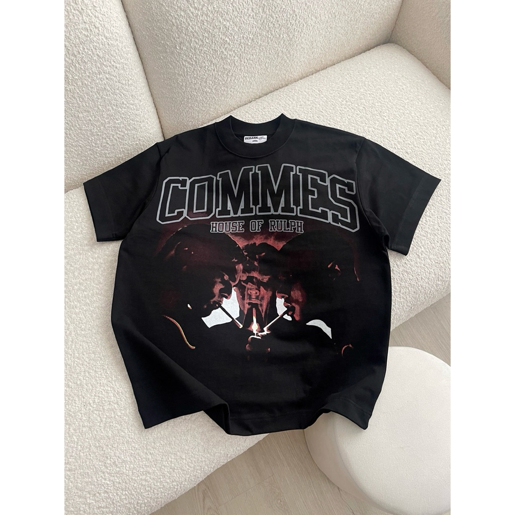 Áo thun boxy 𝐂𝐎𝐌𝐌𝐄𝐒 𝐒𝐌𝐎𝐊𝐄 DEDARK nam/nữ 300gsm