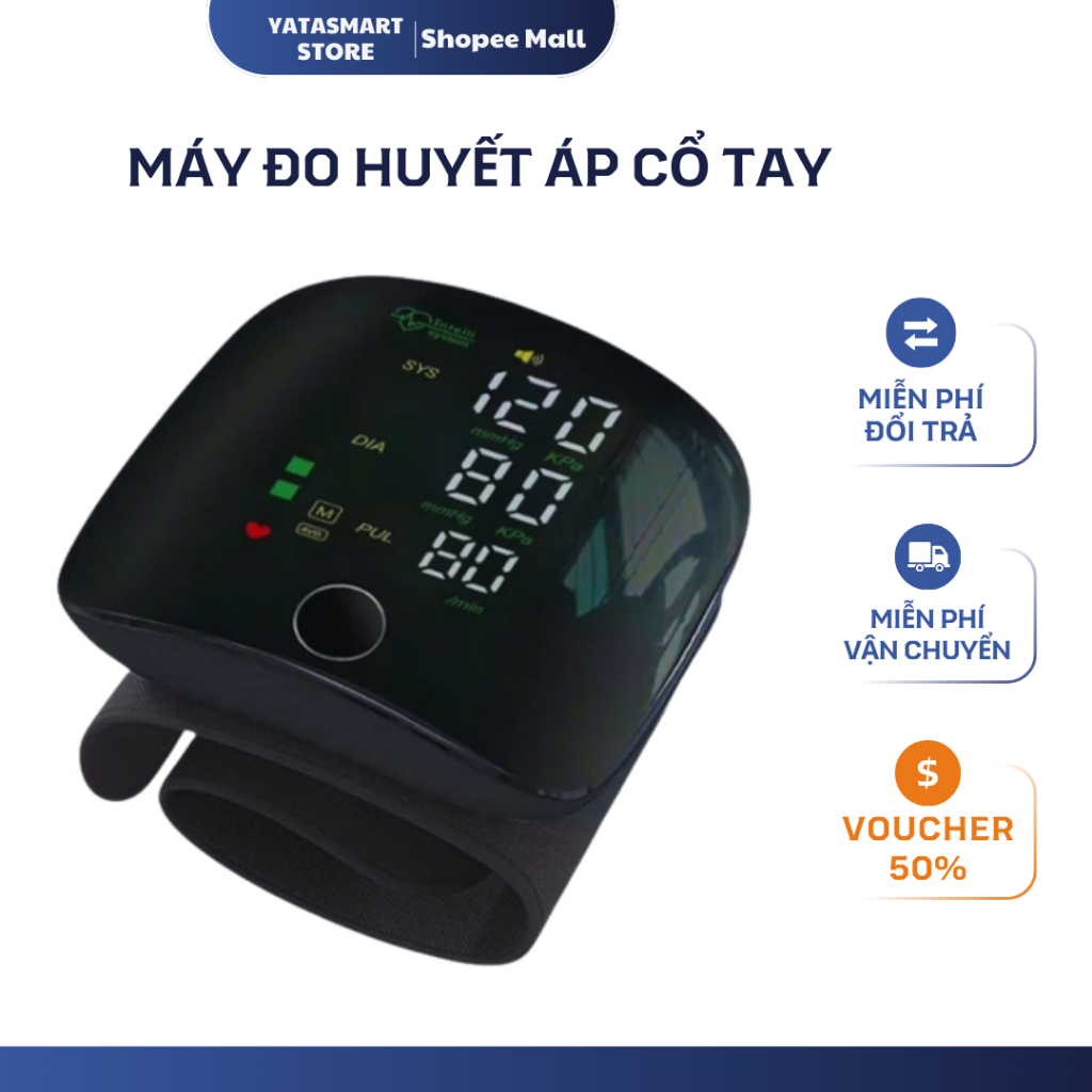 [HÀNG MỚI] Máy Đo Huyết Áp Màn Hình LED, Thông Báo Kết Quả Bằng Tiếng Việt Thông Minh Sạc Pin