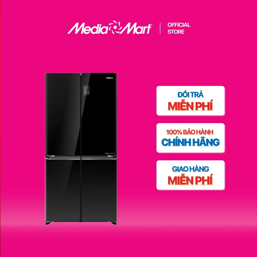 [MediaMart-FREESHIP] Tủ lạnh Aqua Inverter 469 lít Multi Door AQR-M536XA(GB)