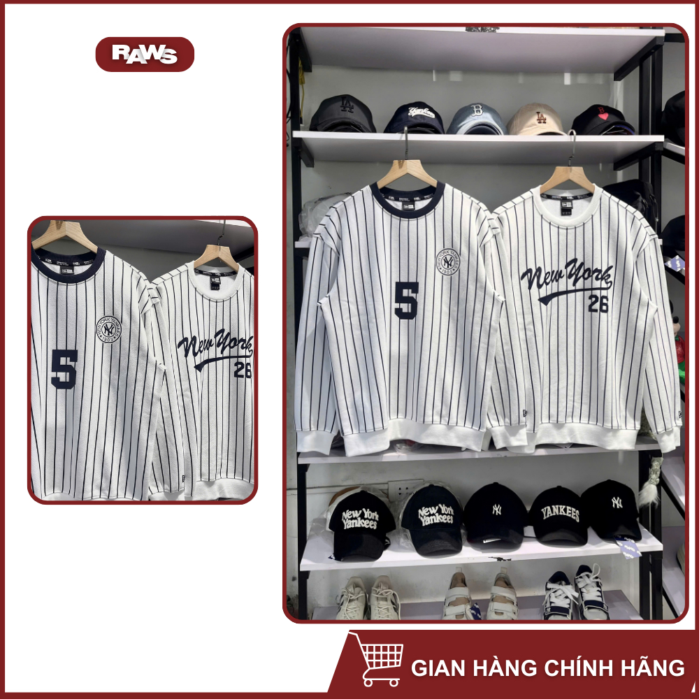 [ New Arrivals ] Áo Sweater New Era Yankees 05 | NY 26 Sọc Bóng Chày Chính Hãng