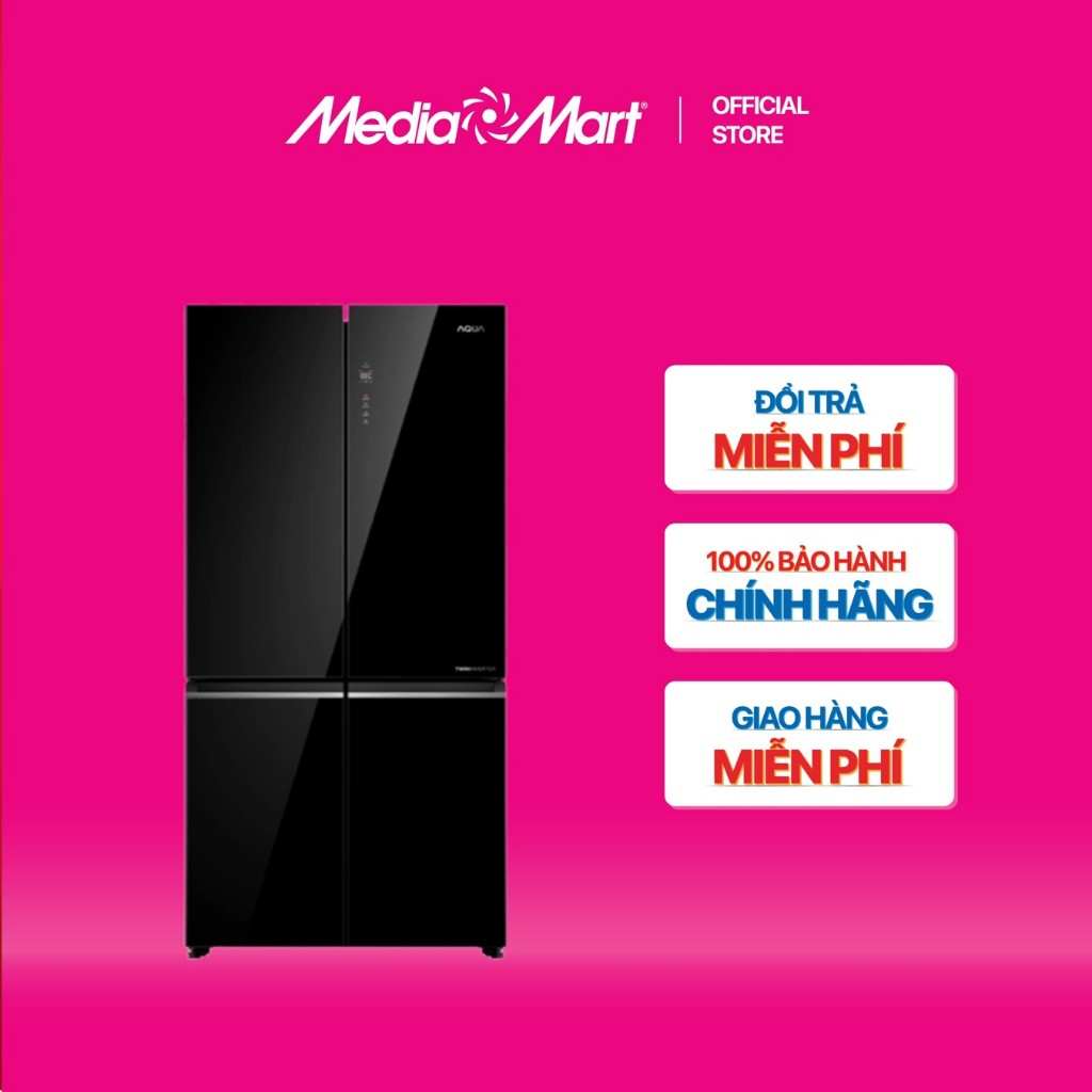 [MediaMart-FREESHIP] Tủ lạnh Aqua Inverter 529 lít Multi Door AQR-M600XA(GB)