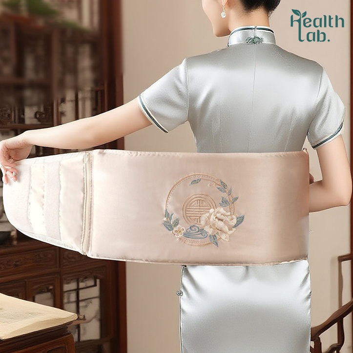 Đai Chườm Muối Ngải Cứu Thảo Dược Health Lab Làm Ấm Bụng Giảm Đau Lưng Đau Cột Sống