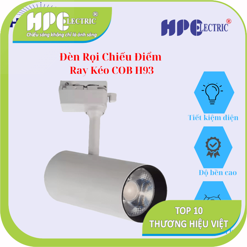 Đèn Rọi Ray Ống Bơ COB HPElectric H93 10W,25W,35W bảo hành 3 năm )