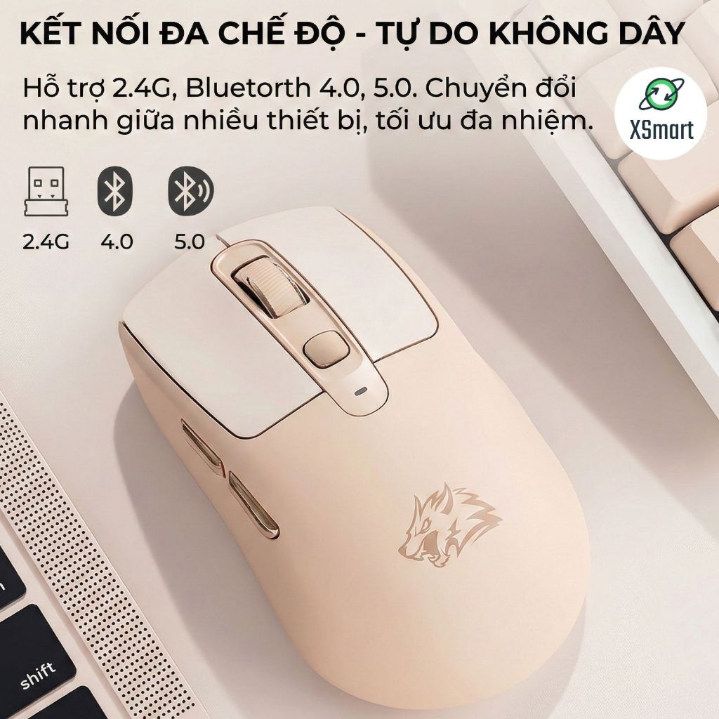 Bộ Bàn Phím Và Chuột Không Dây Bluetooth FreeWolf M75 LED Có Màn Hình, Pin Sạc Keycap PBT Cho Pc Lap | BigBuy360 - bigbuy360.vn