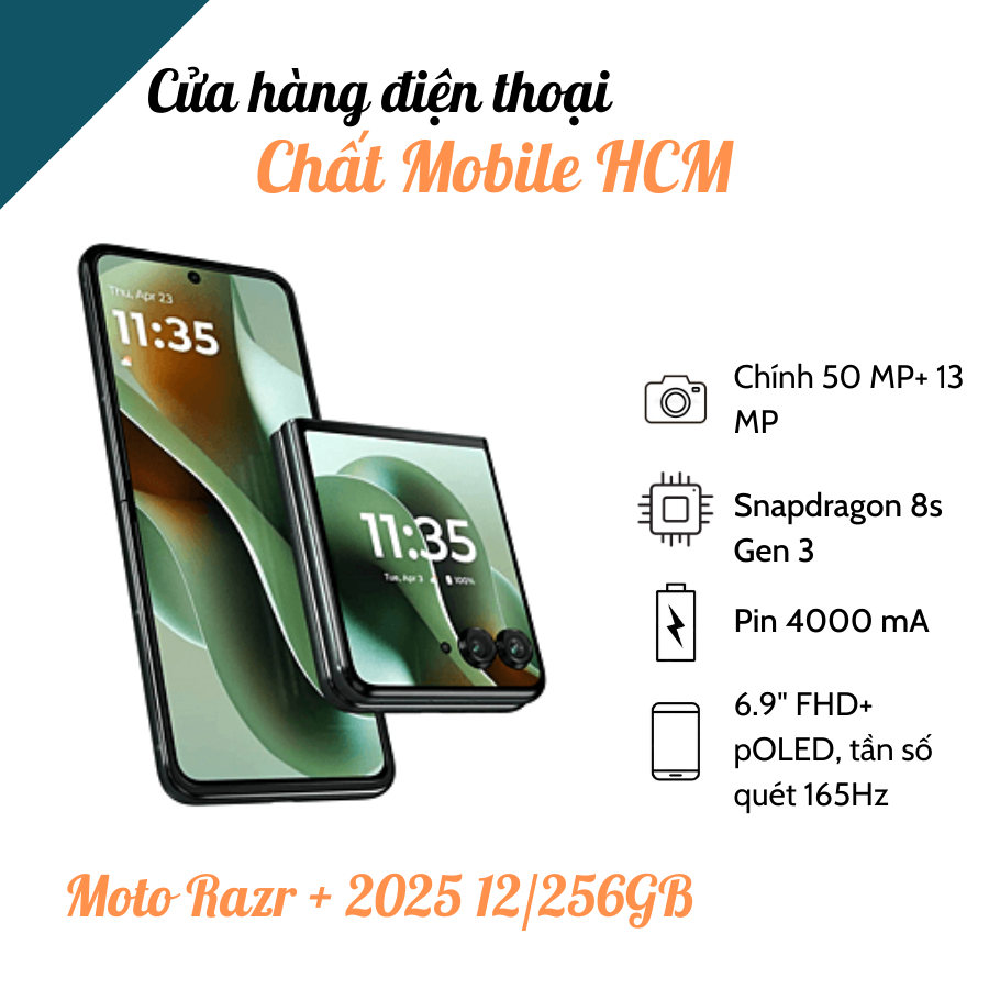 Điện Thoại Motorola Razr + 2025 ( Razr 60 Plus) 12/256GB Quốc Tế Snapdron 8s Gen 3.