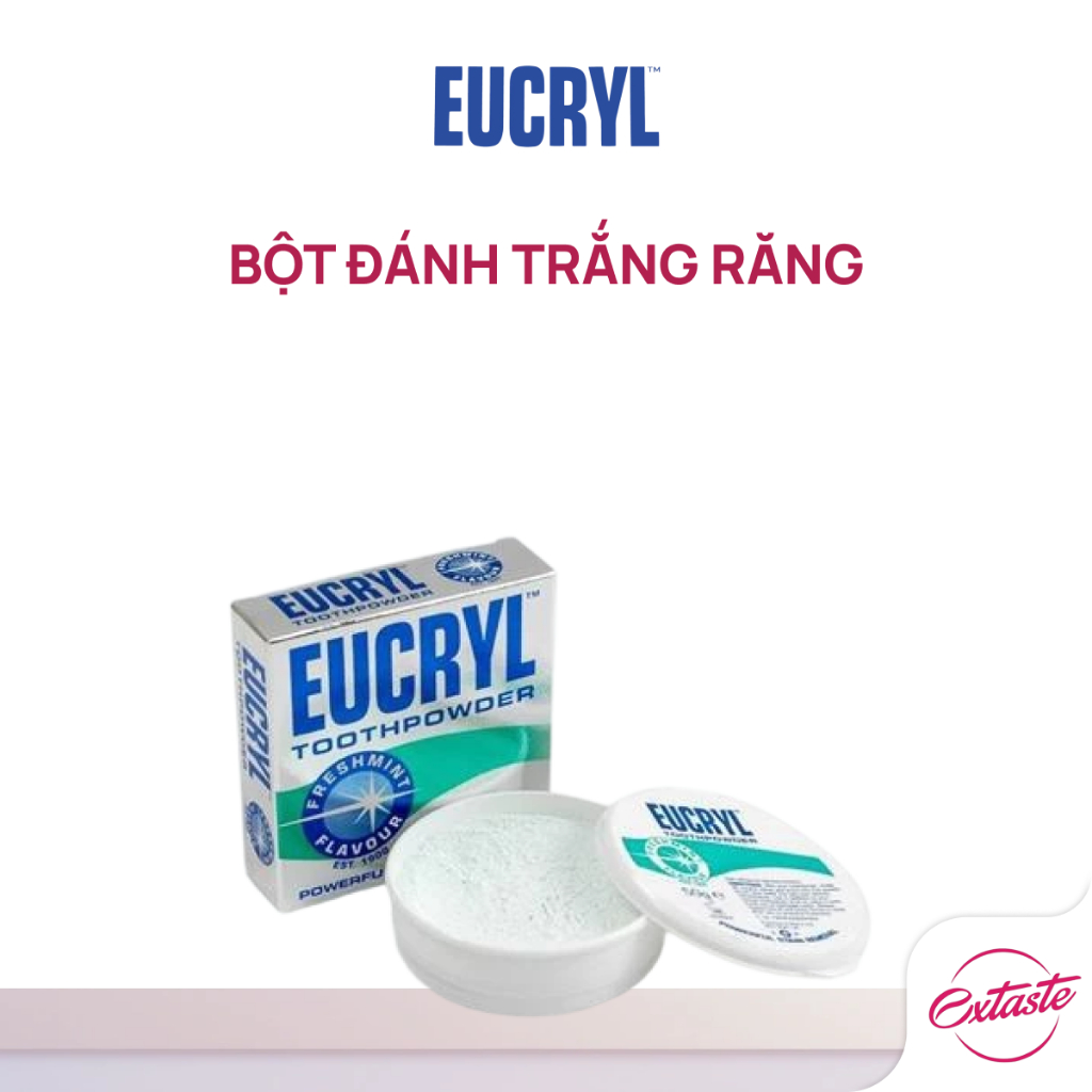 Bột đánh răng trắng sáng Eucryl Toothpowder hương bạc hà 50g extaste