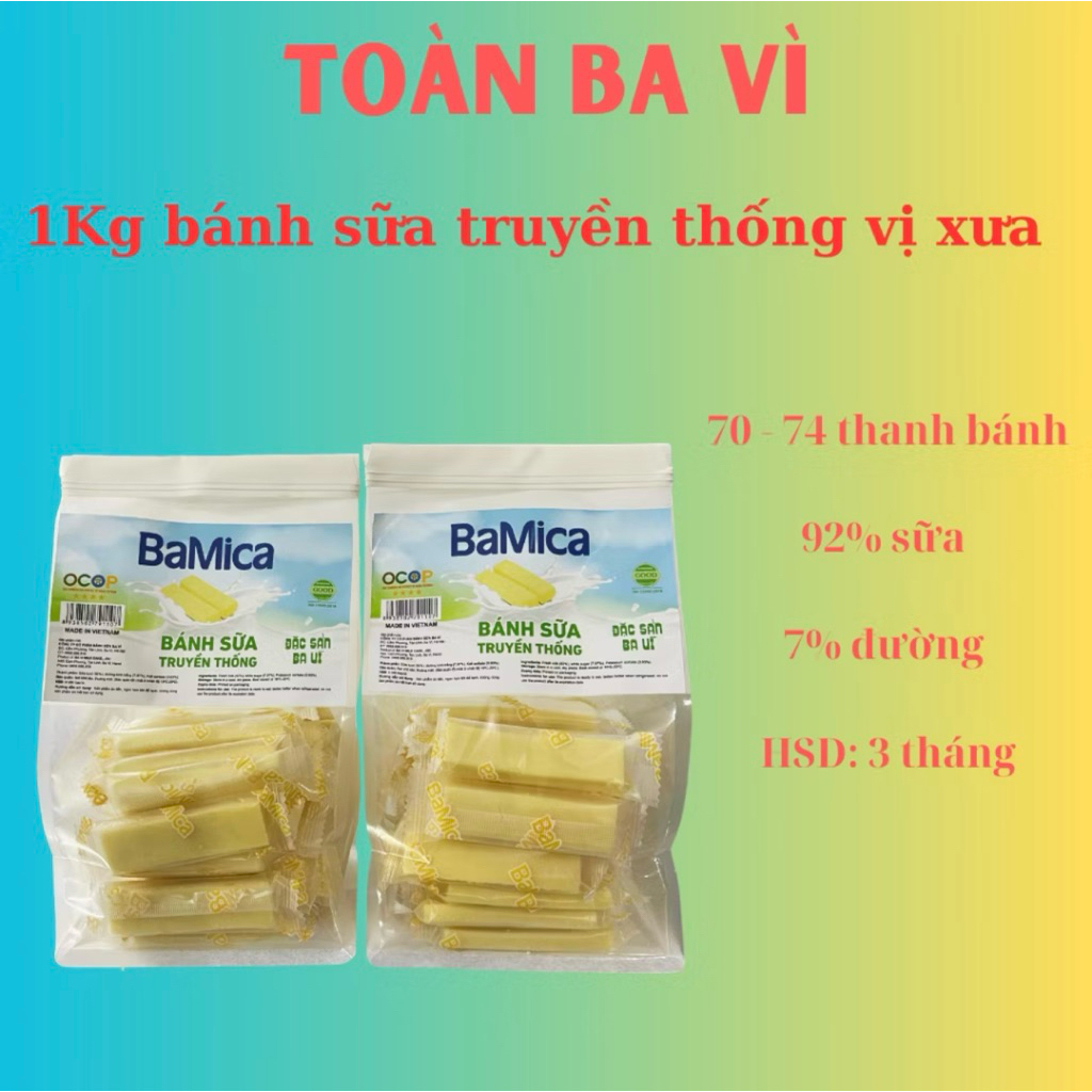 Bánh sữa Ba Vì truyền thống vị xưa, bánh sữa đặc sản Ba Vì chuẩn vị thơm ngon vị sữa bò [500G - 1000