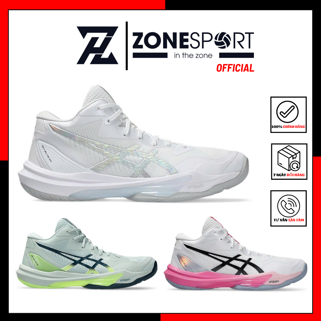 Giày Asics Sky Elite FF MT 3 & FF 3 - Giày Chuyên Bóng Chuyền Cổ Cao Đế Đệm Êm Ái Hỗ Trợ Bật Nhảy